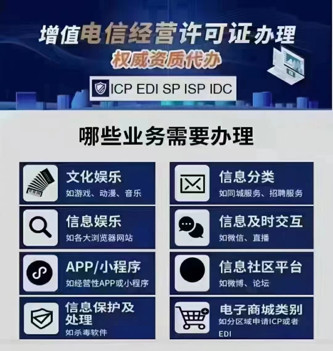 北京市ICP申请经营许可证EDI增值电信业务范围