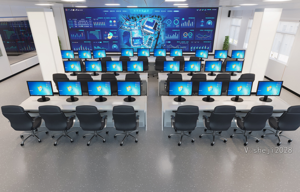 石家庄3D机房效果图设计|UPS配电室俯视效果图制作