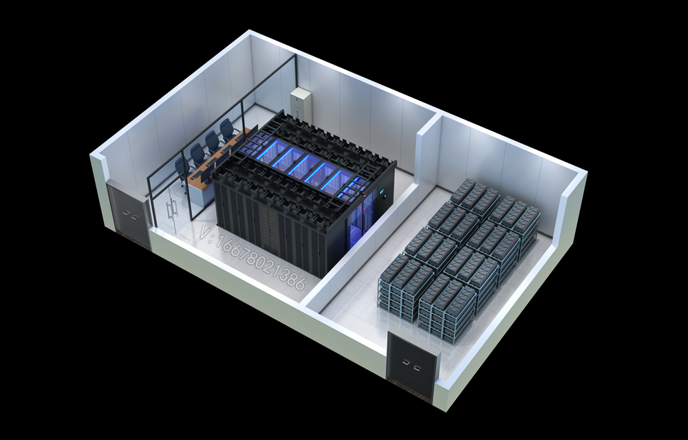 深圳网格桥架|光纤槽道|机房俯视全景效果图设计制作