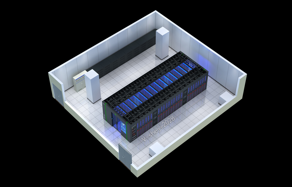 南通机房动环俯视效果图设计|机房布置效果图制作